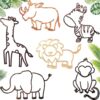 CHENGU 6 Pcs Jungle Animal Woodland Decor