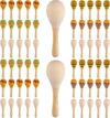 Jexine 60 Pcs DIY Mini Wooden Maracas