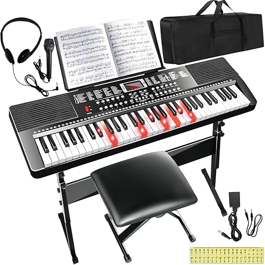 AQNIEGEP 61 Key Keyboard Piano For Beginners