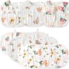 Zainpe 6Pcs Snap Cotton Muslin Baby Burp Cloths