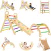 LVHERO 7 In 1 Pikler Triangle Set, Foldable Toddler Baby Climbing Toys With Arch&Ramp&Ladder, Wooden Montessori Climbing Set With Tent, Baby Climber Indoor Playground Jungle Gym For