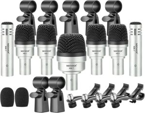 Neewer 7 Piece Wired Dynamic Drum Mic Kit