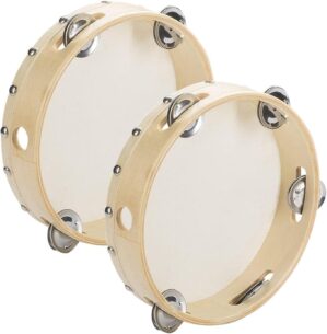 Tosnail 7″ Wooden Tambourine Hand Held Drum