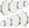 Reginary 8 Pcs Handheld Wood Tambourine