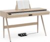 UMOMO 88 Key Weighted Digital Piano, Burlywood