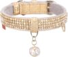 PetsHome Adjustable Bling Rhinestone Collar PU Leather