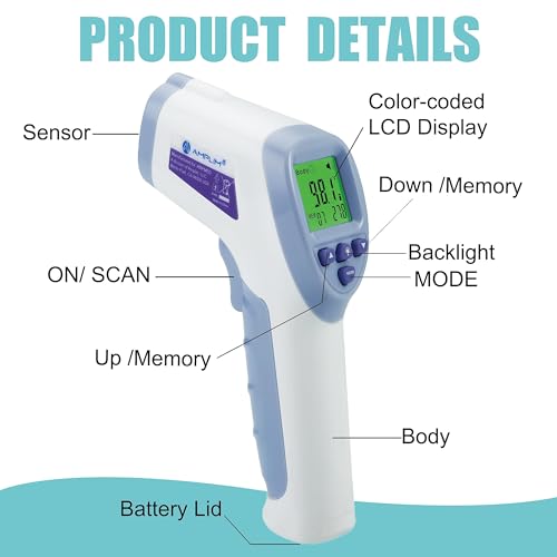 Amplim Digital Forehead Thermometer for Kids, Adults - Image 3