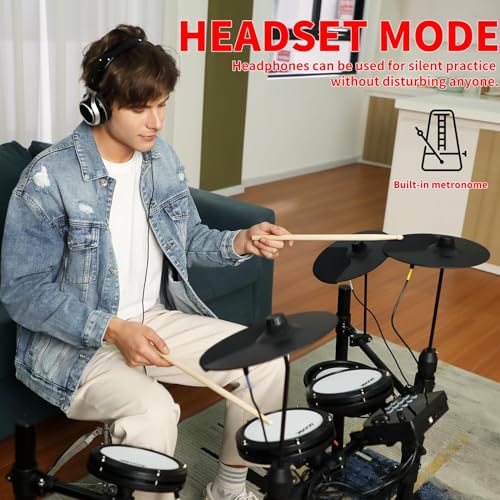 AODSK Electric Drum Set With Quiet Pads AED-403 - Image 4