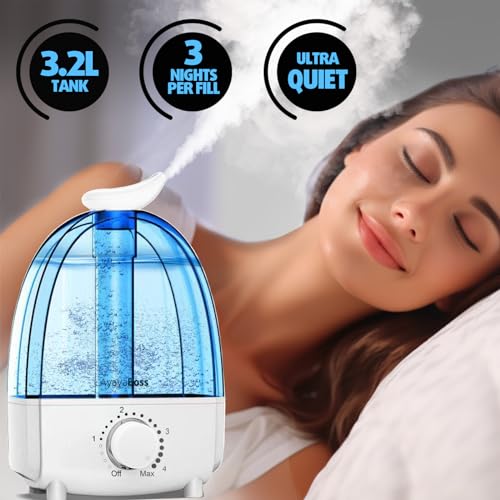 AyayaBoss Small Ultrasonic Air Humidifier, 3.2L - Image 5