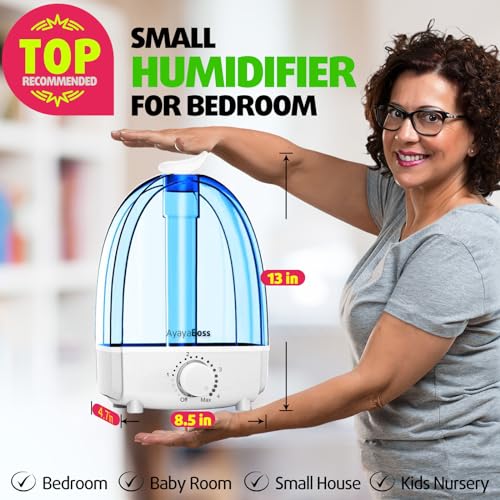 AyayaBoss Small Ultrasonic Air Humidifier, 3.2L - Image 2
