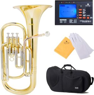 Mendini by Cecilio B Flat Baritone Horn with Stainless Steel Pistons