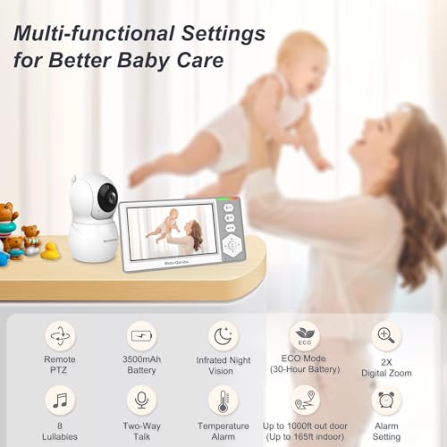Baby Ganibs Video Baby Monitor With Camera, 4.3'' - Image 2