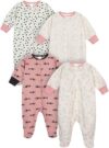 Onesies Brand Baby-Girls 4-Pack Sleep ‘N Play Footies