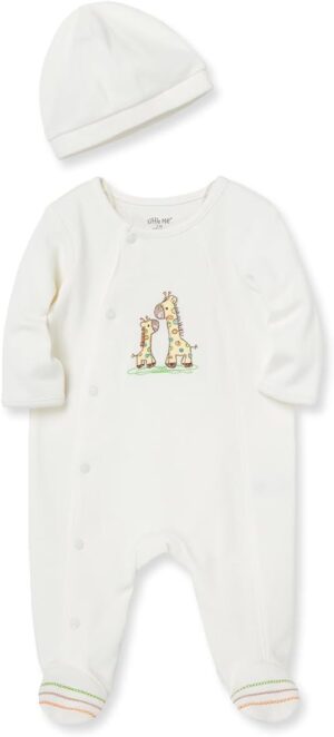 Little Me Baby Girls Cotton Zip Footie