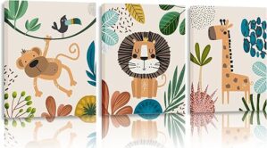 LTTAMRY Baby Room Jungle Animal Wall Art