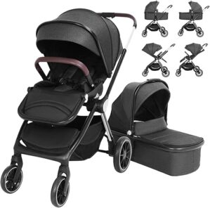 SIMPLGIRL Baby Stroller With Removable Bassinet