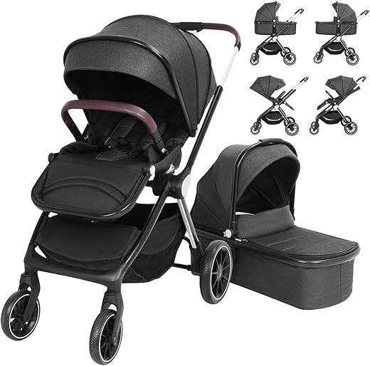 SIMPLGIRL Baby Stroller With Removable Bassinet