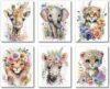 Brooke & Vine Baby Watercolor Safari Animals Nursery Decor