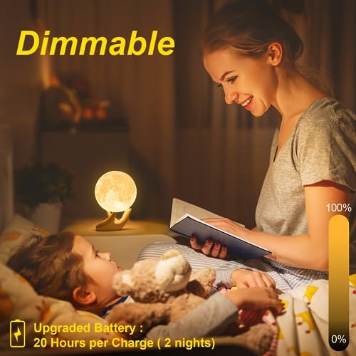 Balkwan Moon Lamp - 3D Dimmable Touch Light - Image 3