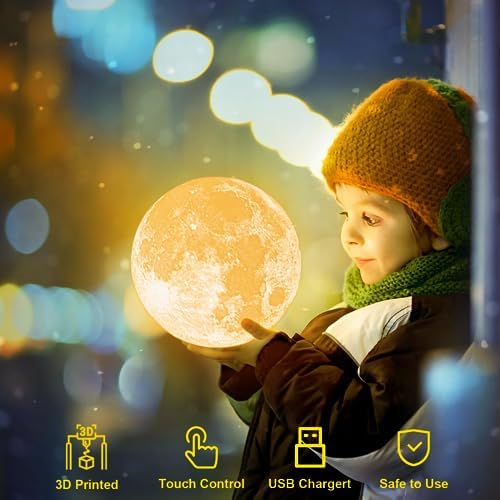 Balkwan Moon Lamp - 3D Dimmable Touch Light - Image 2