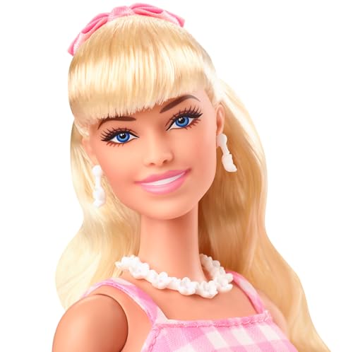 Barbie Collectible Doll Wearing Pink & White Gingham Dress - Image 3