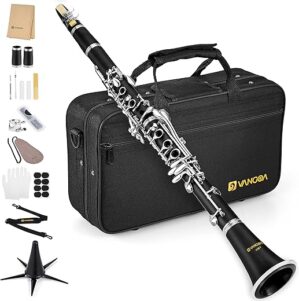 Vangoa Bb Clarinet, Beginner Student, Nickel-Plated