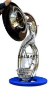 Nautical-Mart Bb Flat Silver Sousaphone Tuba With Case