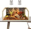 PROLEE Bearded Dragon Tank With Built-in Light Fixtures, 2024 Upgrade