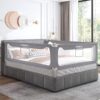 HOMEAL Bed Rail With U-Shape Base, 78.7in