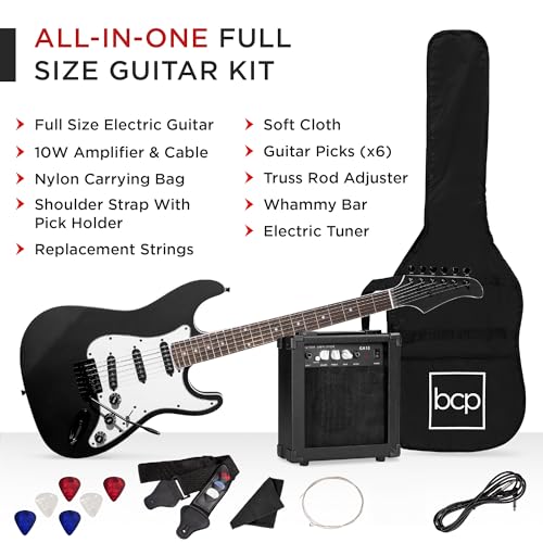 Best Choice Products Beginner Electric Guitar Starter Kit, Jet Black - Image 2