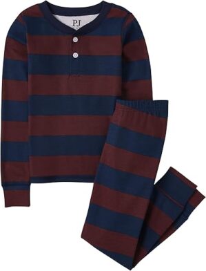 The Children’s Place Boys Striped Henley Snug Pajamas