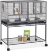 Yaheetech Breeder Bird Cage with Stand, Black