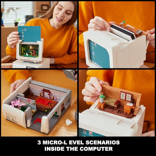 BRICKKK Retro Computer Block Set, Vintage Architecture Model Building Kit - Image 4