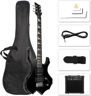 Ktaxon Burning Fire Design Electric Guitar Kit, 36-inch HSH
