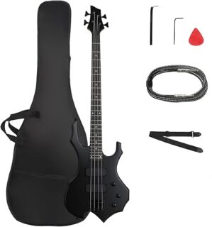 Ktaxon Burning Fire Style Electric Bass Guitar Set