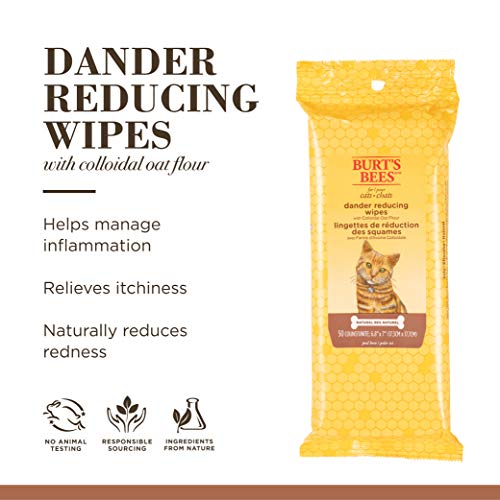 BURT'S BEES FOR PETS Cat Naturally Derived Dander Reducing Wipes - Image 2