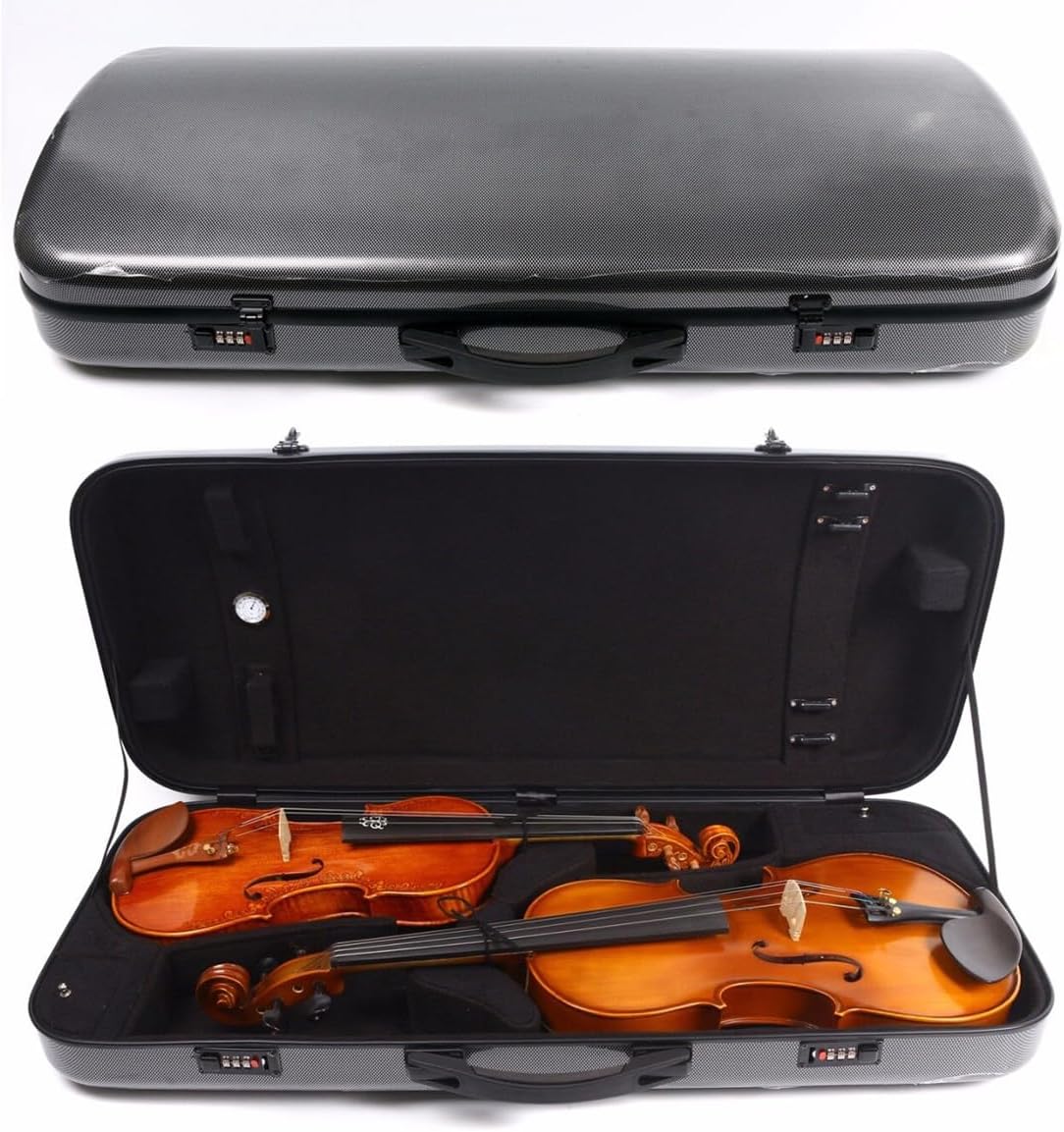 WUQIMUSC Carbon Fiber Violin Viola Case With Backstraps