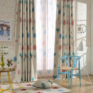 Melodieux Cartoon Trees Blackout Curtain 84" L
