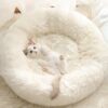 Gavenia Cat Bed, 20’’x20’’ Washable Donut, White