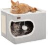 Garnpet Cat Bed Indoor Cube House, Grey