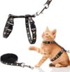 Baeuppit Cat Harness Leash Set Glow Black