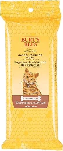 BURT'S BEES FOR PETS Cat Naturally Derived Dander Reducing Wipes
