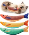 Potaroma Cat Toys Saury Fish, 3 Pack, Interactive