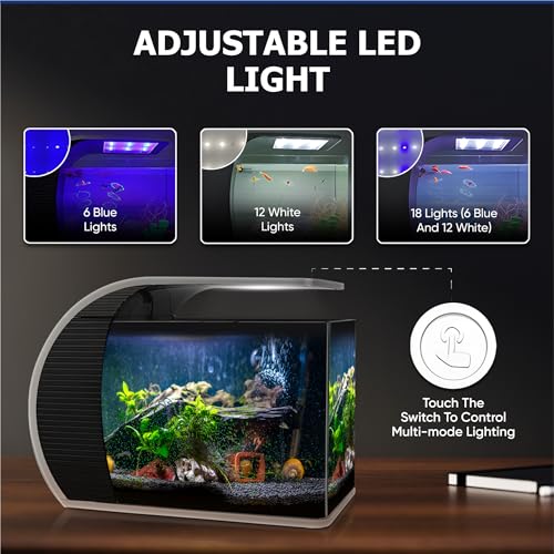 CB Star 5 Gallon Arc-Shaped Glass Fish Tank - Image 4