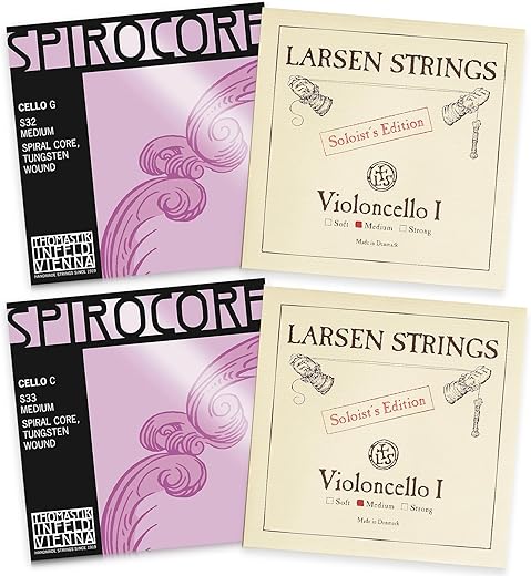 Thomastik Cello Strings 4/4 Full Set | Spirocore Tungsten Wound G and C