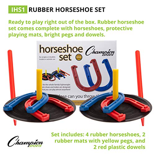 Champion Sports Indoor/Outdoor Horseshoe Set Red - Image 2
