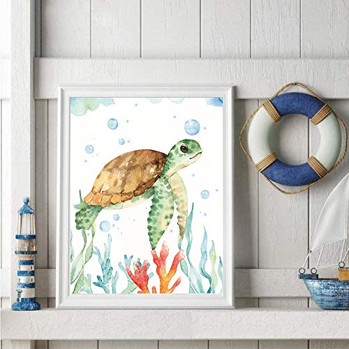 CHIEN-CHI LILI Texture Of Dreams Watercolor Sea Marine Life Art Print Set - Image 3