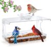 WENMIXER Clear Window Bird Feeder, Outdoor Bird Feeders