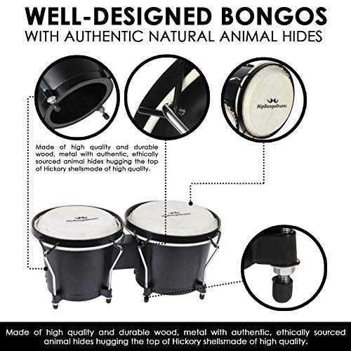 Comfecto Bongo Drum Set, Tunable Percussion Instruments - Image 2