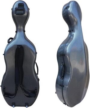 WUQIMUSC Composite Carbon Fiber Cello Case, 4/4 Size, Black